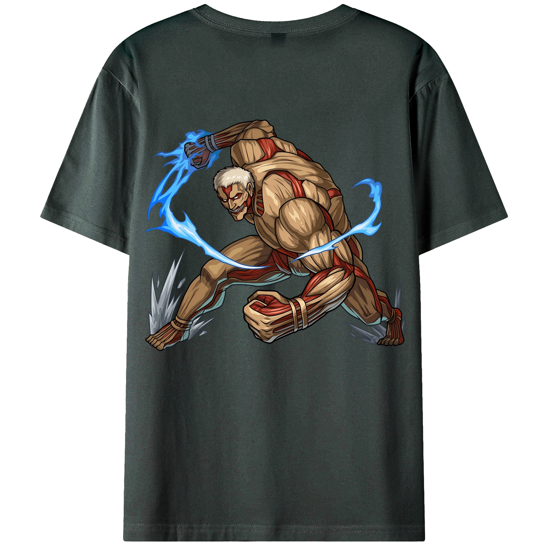 （画像用） 進撃の巨人 Attack on Titan 綿100％ メンズ半袖Tシャツ（バックプリント） 通気性